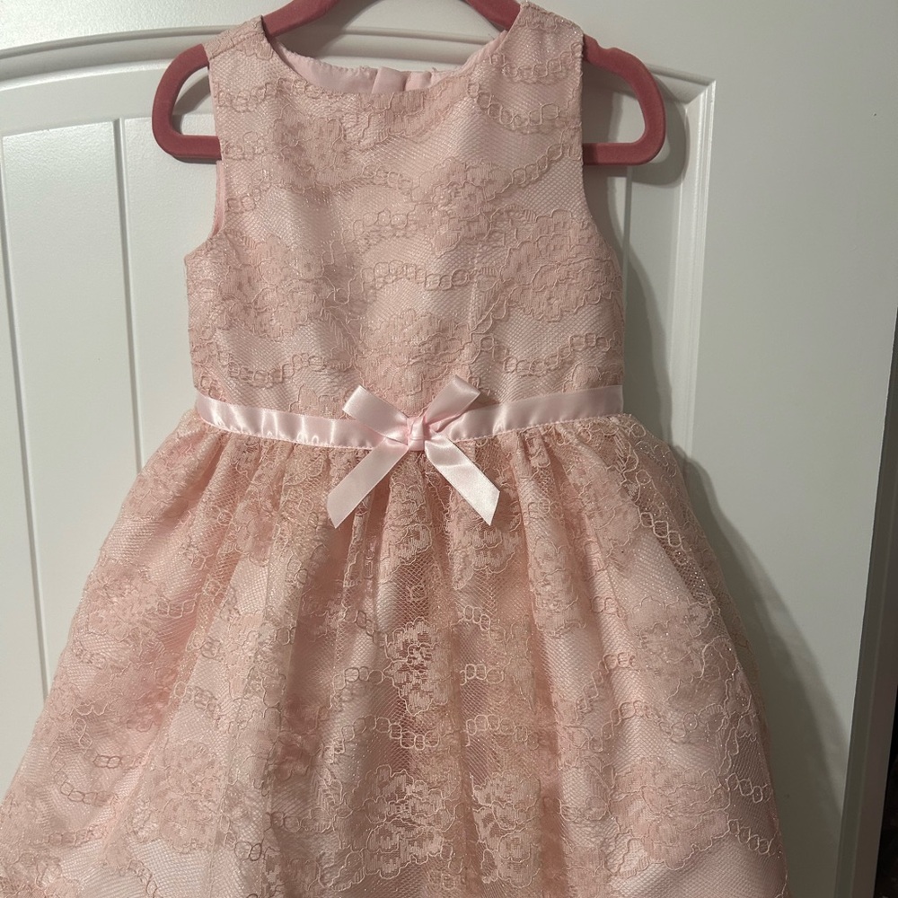 Elegant Pink Lace Kids Dress